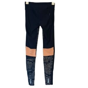 Under Armour UA Heatgear Compression Leggings Navy Blue Womens Small